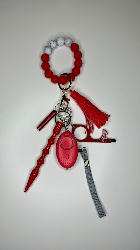 Red Rumble Safety Keychain